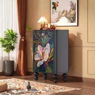 Armoire de rangement grande capacité avec pieds en bois de frêne