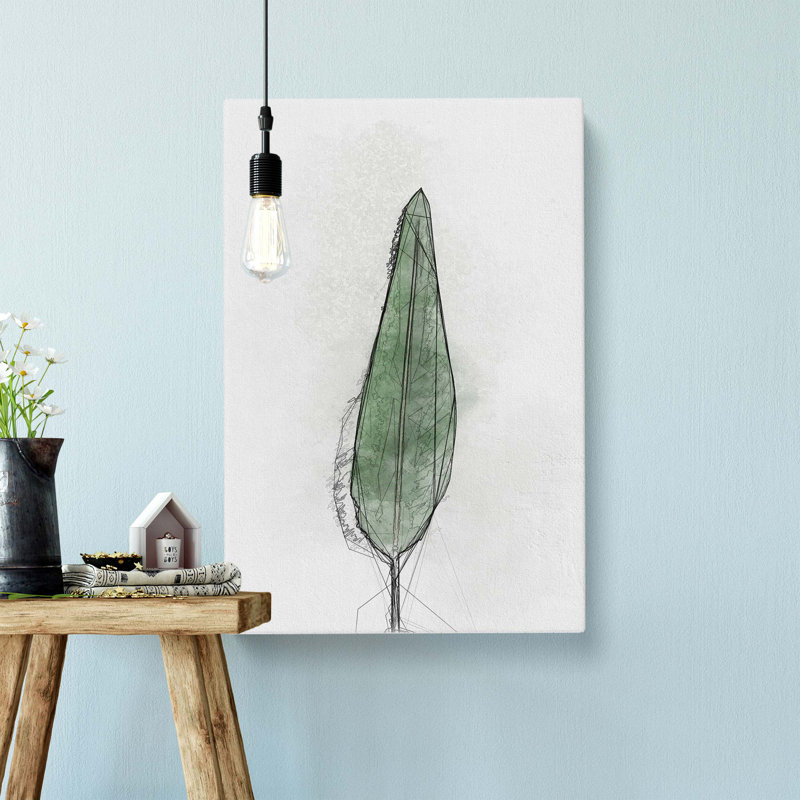 Green Leaf In Abstract - Wrapped Canvas, 50cm H x 35cm W x 3cm D