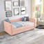 Lit de jour avec lit gigogne escamotable et capitonné, taille simple, tissu Boucle (83 po x 43 po x 29,5 po)-493685473-493685479