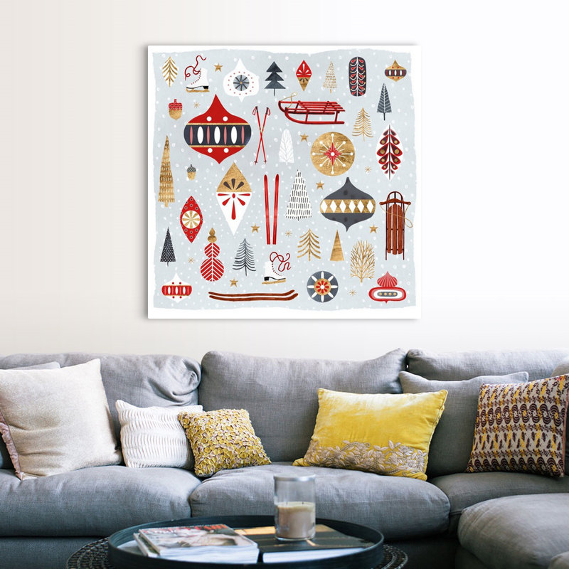 Reproduction d’art sur toile, "Christmas chalet IV" par Victoria Borges, H 48 po x l 48 po x P 1,25 po, Toile tendue