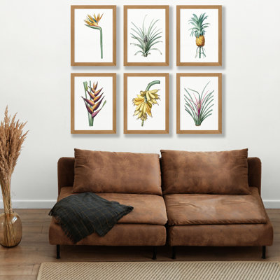 " Vintage Flower Floral Prints " 6 - Pieces