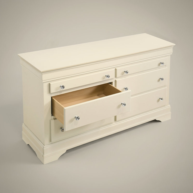 Barvelle Solid Wood 4 Pieces Bedroom Set, 4 Pcs: Bed, Chest, 2 Nightstand, Ivory/Walnut