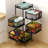 360 Degree Rotating Storage Rack Kitchen Cart with 5 Swing Out Shelves