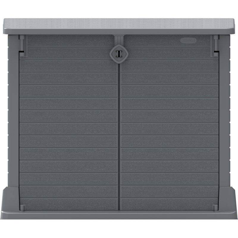 4 ft. 3 in. W x 2 ft. 5 in. D Plastic Horizontal Garbage Shed, Gray