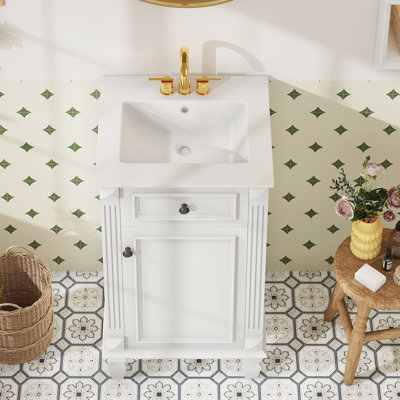 18'' Single Bathroom Vanity with Ceramic Top