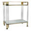Modern Acrylic Rolling Bar Cart for Dining and Living Room - Glam Decorative Wine Station for Kitchen Beverage Serving - 32", Clear & Gold