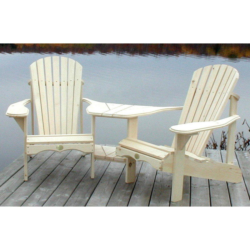 Chaise adirondack en bois massif avec table Camdyn, Brun