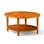 Table basse ovale en bois massif avec rangement à 2 niveaux, style Mid-Century moderne