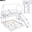 Lit superposé simple au-dessus d'un lit double avec glissière, blanc, garde-corps double, glissade de construction résiliente, construction stable, utilisation à long terme, garde-corps-1868070741-1868070740