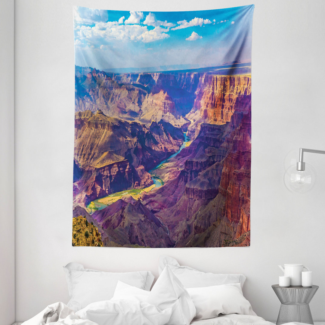 Wandbehang Luftaufnahme von Epic Grand Canyon Aktivität des Flusses Stream über Rock Plateau