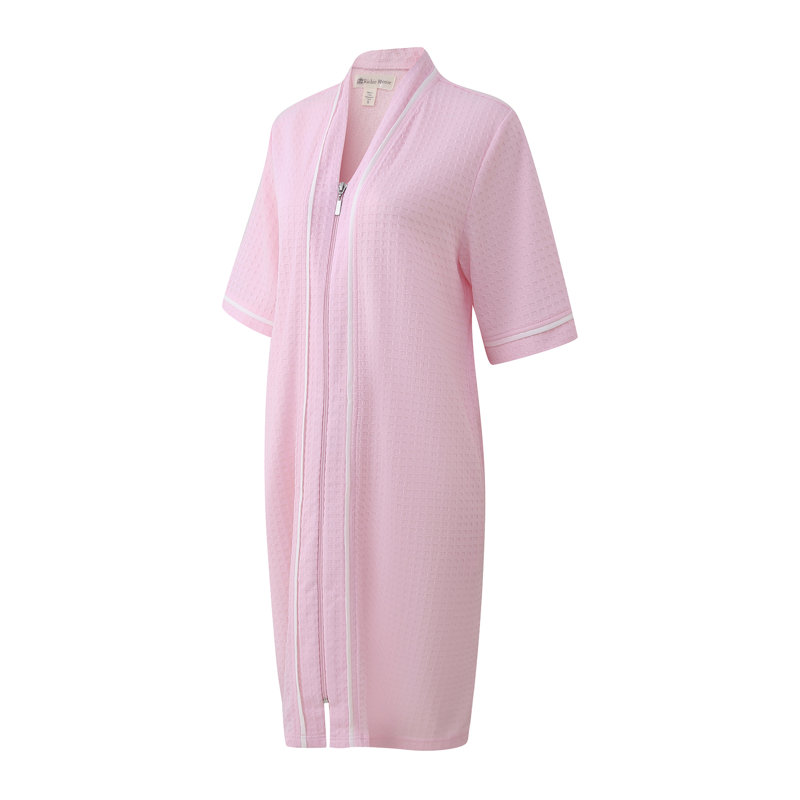 Kendric Mid-Calf Bathrobe with Pockets, XXL, Pink