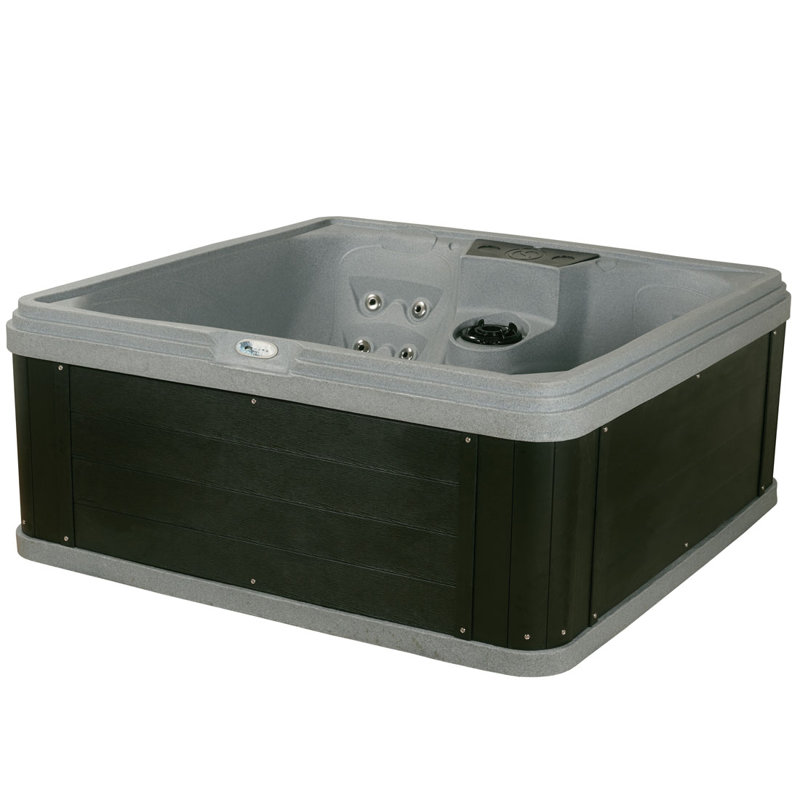 Ariana 6-Person 30-Jet 70-Port Lounger 240V Spa with Ice Bucket by Aqualife by Strong Spas, Grey Granite