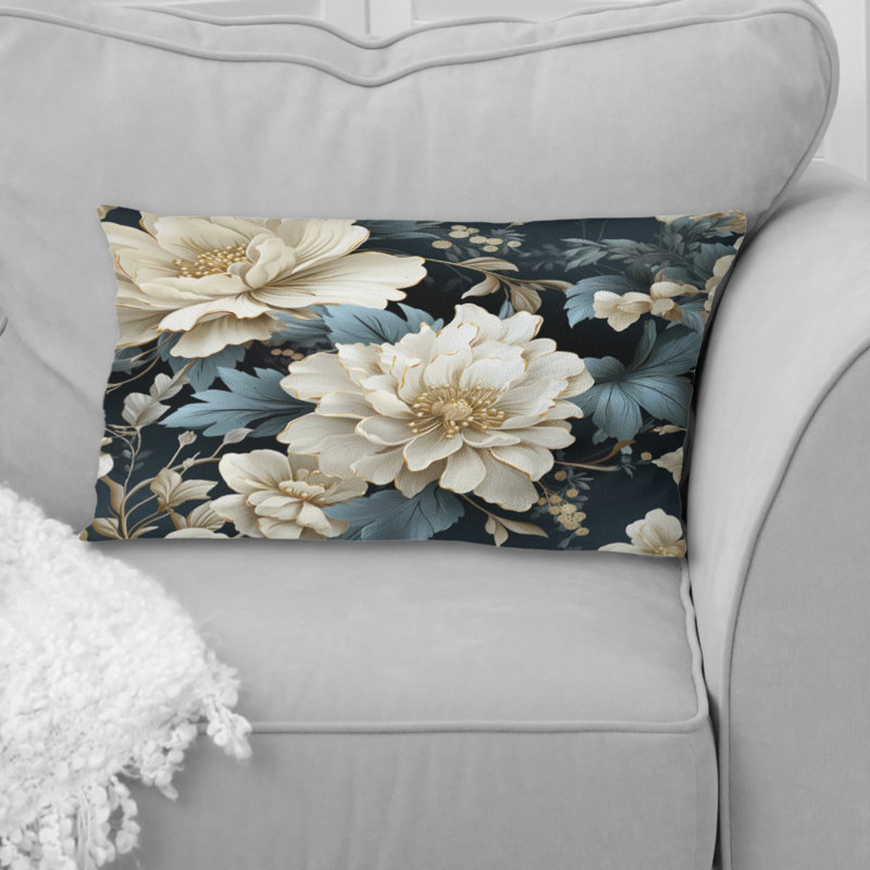 Coussin décoratif en polyester floral