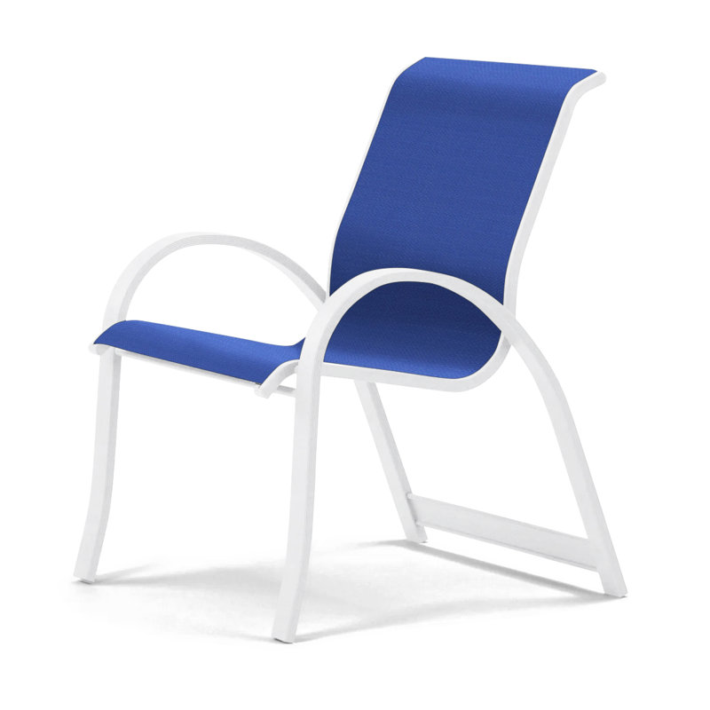 Fauteuil de salle à manger empilable Hiraku, Atlantis bleu royal Sunbrella®, Kona