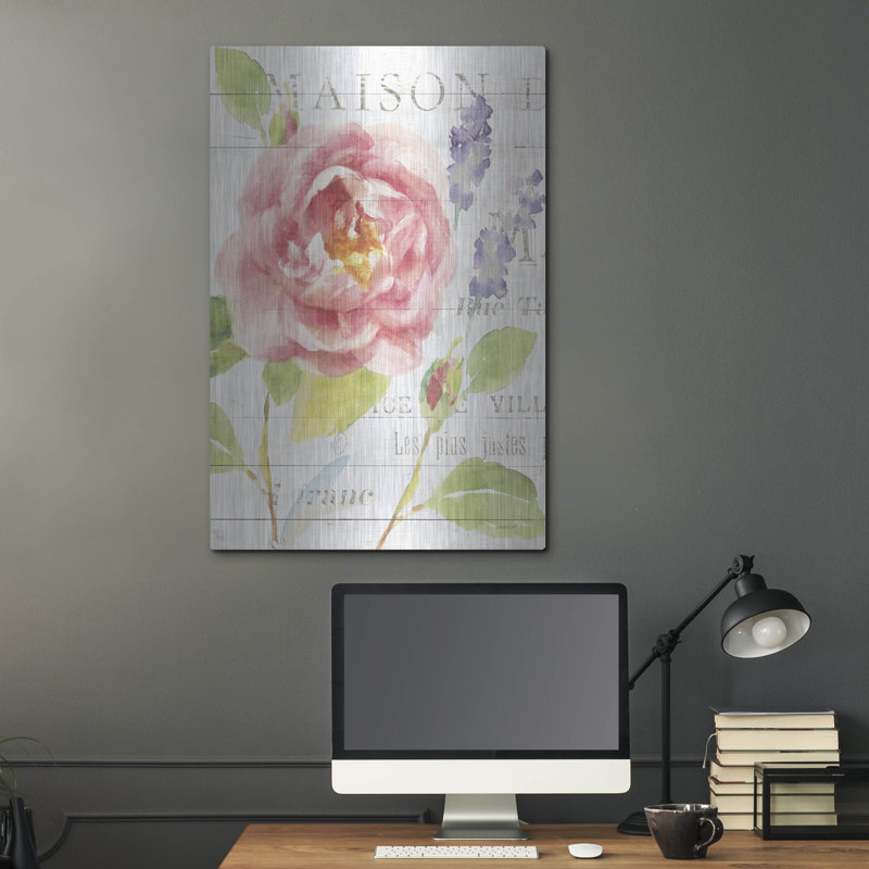 «Maison Des Fleurs 3 C» par Danhui Nai, art mural en métal, H 36 po x l 24 po