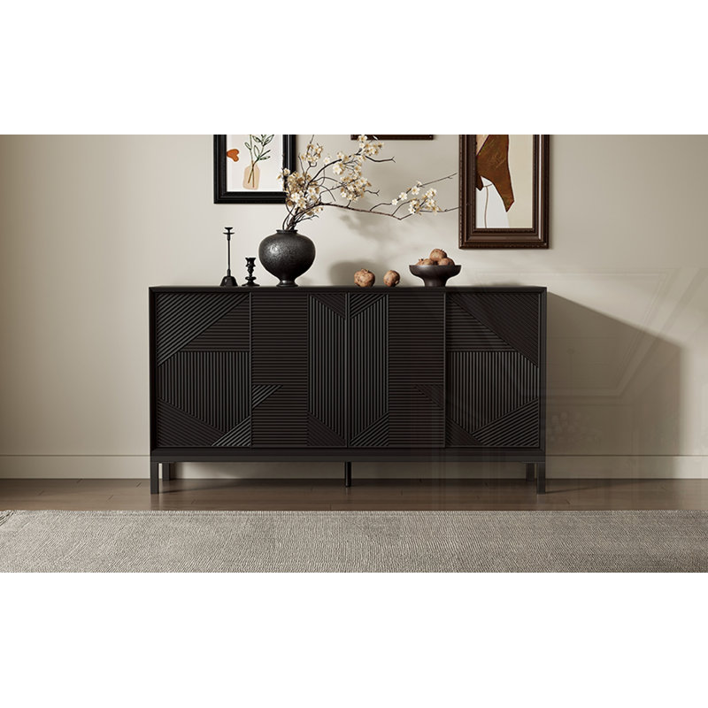 Armoire d'appoint moderne à motif géométrique