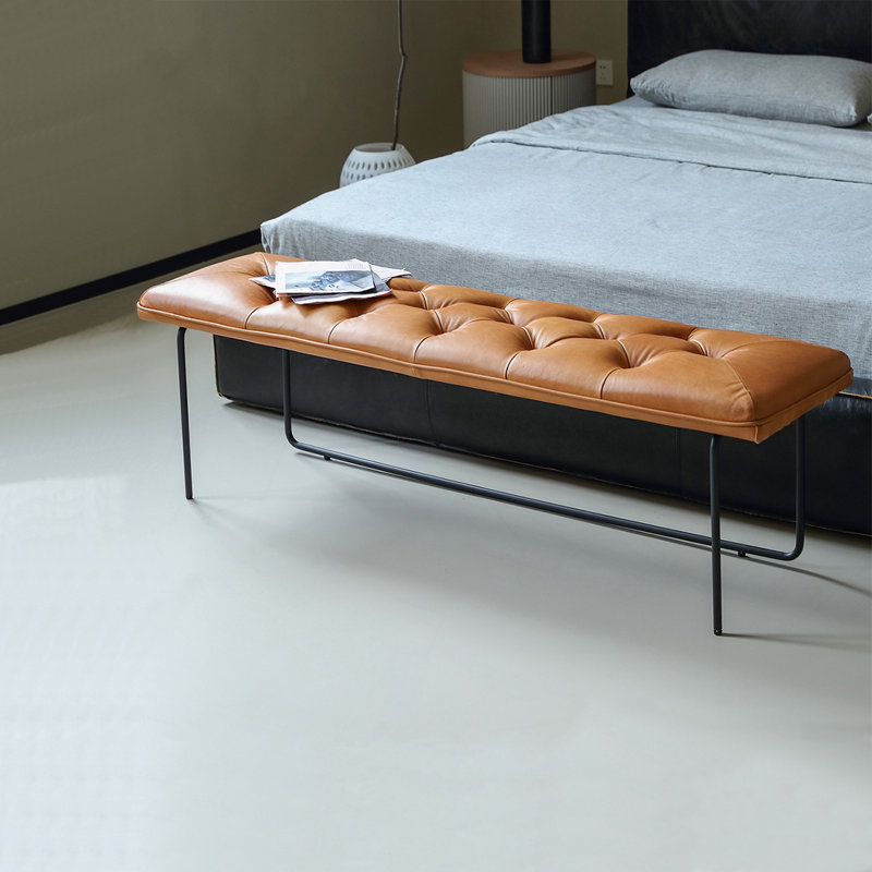 Banc rembourré en cuir Minimalist