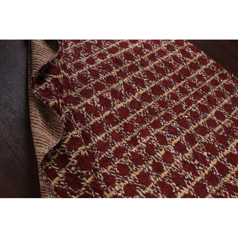 Moroccan One-of-a-Kind 5'11" X 9'7" Wool Area Rug in Red