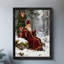 Art mural rétro noir encadré père Noël Saint-Père-833663068