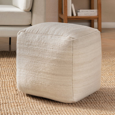 Harbour 18' Light Brown Upholstered Pouf Ottoman