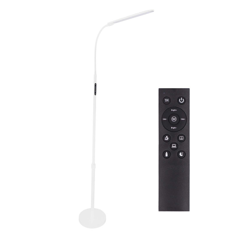 Loudean 72.8' Dimmable LED Floor Lamp with Remote Control, Adjustable Reading Floor Lamp, Silver