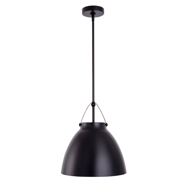 Luminaire suspendu en métal 1 lumière Nabila, Noir mat