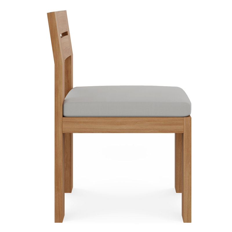Outdoor Teak Dining Side Chair, Gray