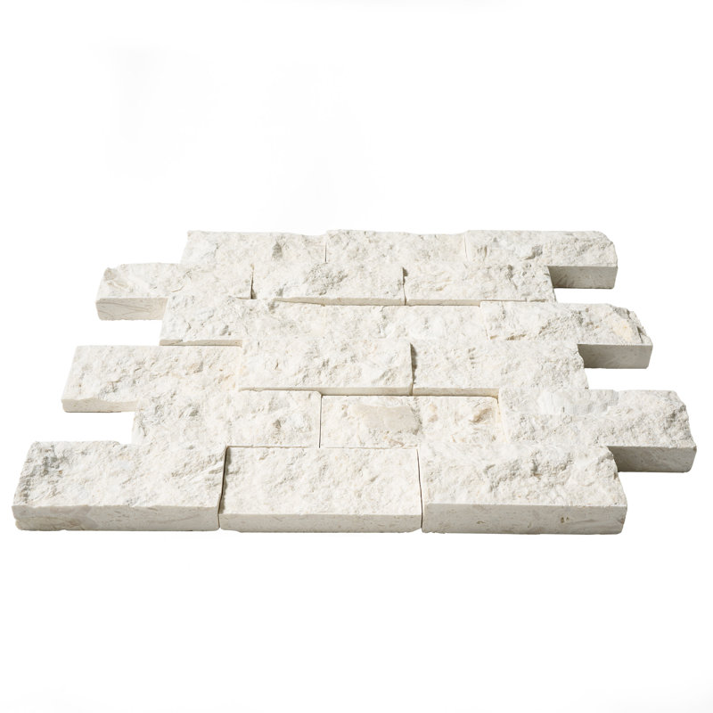 Fossil Stone 2" x 4" Limestone Brick Joint Mosaic Wall & Floor Tile