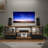 Industrial Tv Stand With Open Storage And Fabric Drawers For 55-65 Inch Tvs – Perfect For Living Room And Bedroom.-127207517-127207518