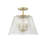 Morea 3 Light Semi-Flush Ceiling Mount with Clear Woven Lattice Shade-1037177198