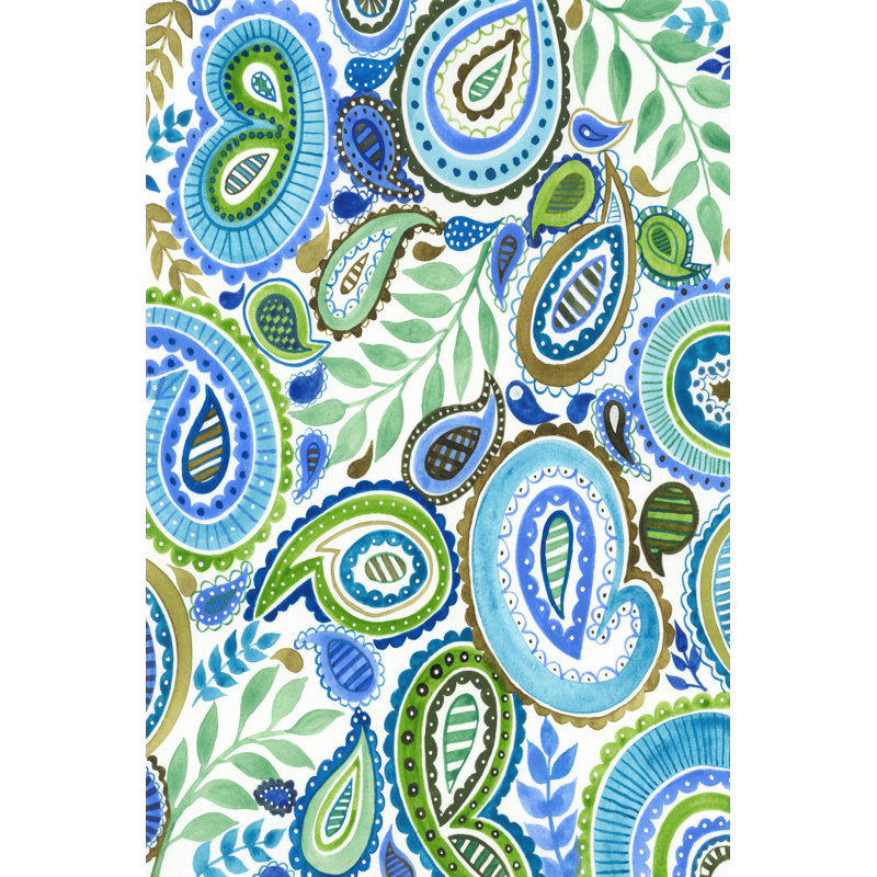 Blue & Green Paisley II by Regina Moore - Wrapped Canvas Print, 46cm H x 30cm W
