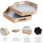 Ensemble de plateaux de service hexagonaux en bois 2 pièces Cobbins