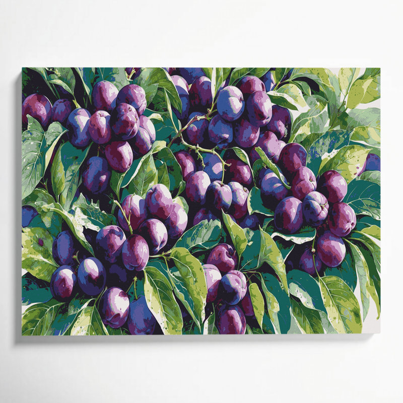 Art mural sur toile prune mauve, H 20 po x l 30 po