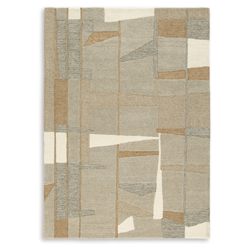 Gray Handmade Tufted Wool and Cotton 5' x 7' Rug