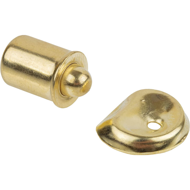 Brass Plated Spring Loaded Bullet Catch with Striker Plate 3/8"