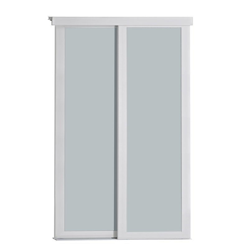 Portes de placard coulissantes à panneaux en bois et PVC / vinyle, Blanc, l 48 po x H 80,5 po