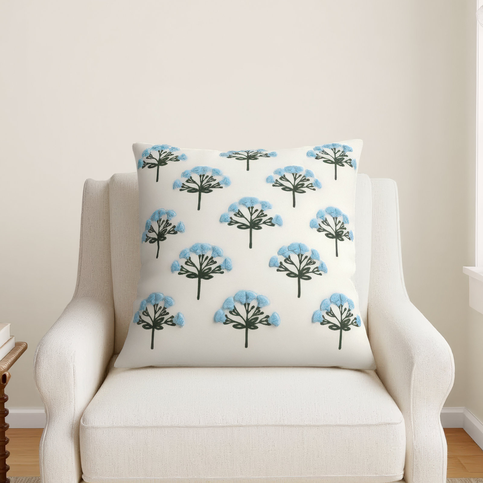 Besima 20" x 20" Embroidered Throw Pillow