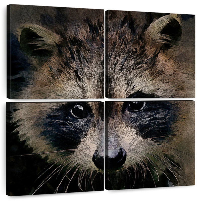 Brampt Racoon, 18" H x 18" W