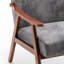Chaise recouverte de velours avec une silhouette emblématique de style Mid-Century, structure en bois stable et revêtement doux-1810161163
