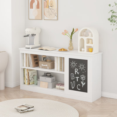 3-in-1 Kids Bookshelf and Toy Storage Cabinet with Chalkboard by Latitude Run