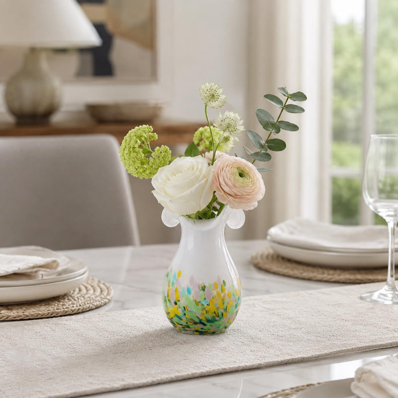 Vase en verre blanc, Blanc
