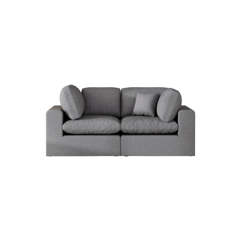 Canapé modulaire 2 pièces Jossa, Polyester gris