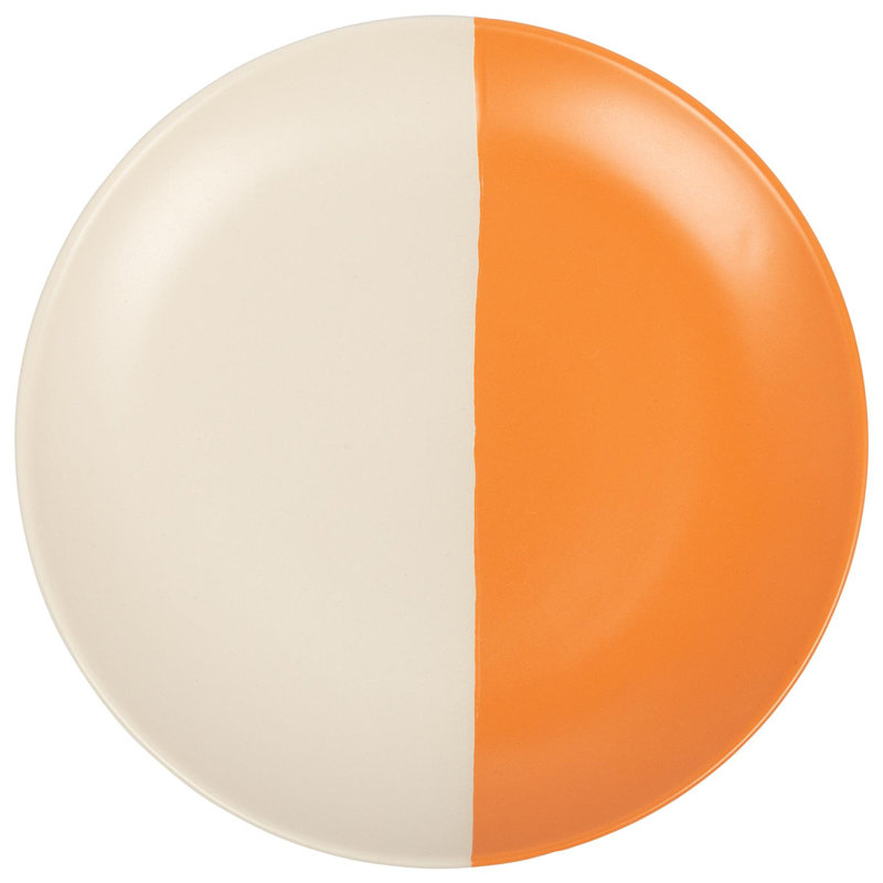 Nicola Spring Dipped Stoneware Dinner Plate - 26.5cm - Dusty Pink, Orange