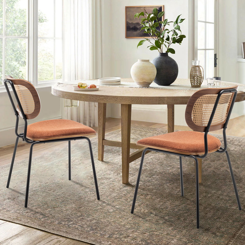Sirine Upholstered Dining Chair, Orange