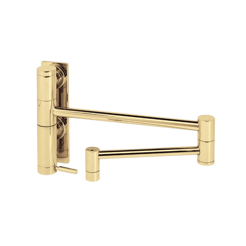 Contemporary Wall Mounted Potfiller, Polished Brass