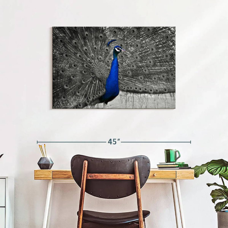 Brampt Peacock Pop, 24" H x 36" W