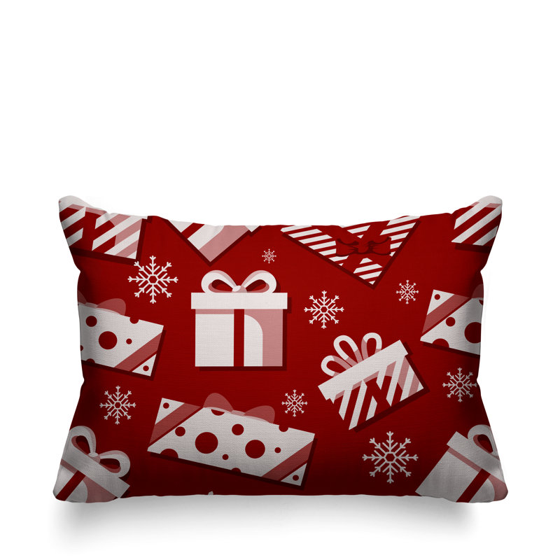 Coussin intérieur / extérieur Christmas Gift, Rouge
