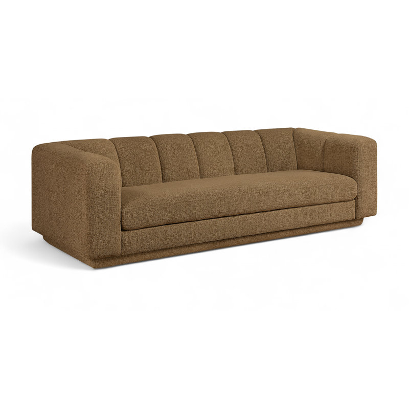 Canapé en tissu 95 po Chiquita, Tissu brun