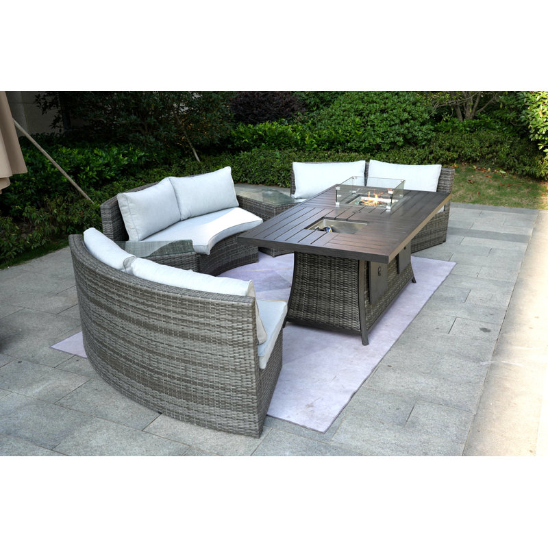 Aliaksey 6 - Person Patio Conversation Set with Cushions