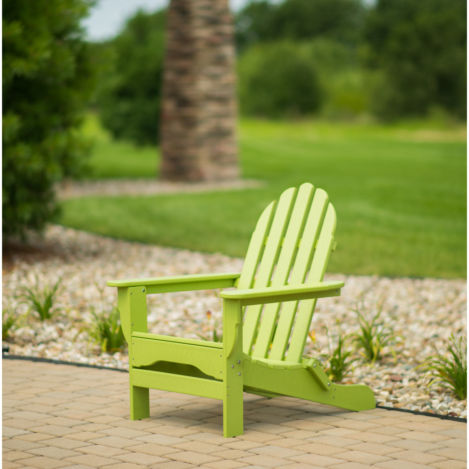 Leighton Outdoor Adirondack Chair, Lime Green